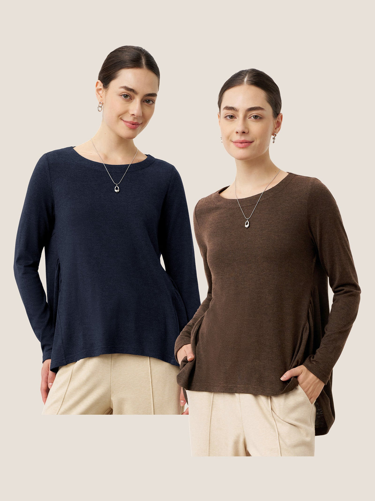 Wool Panelled Ruched Asymmetric Hem Top | Kalista