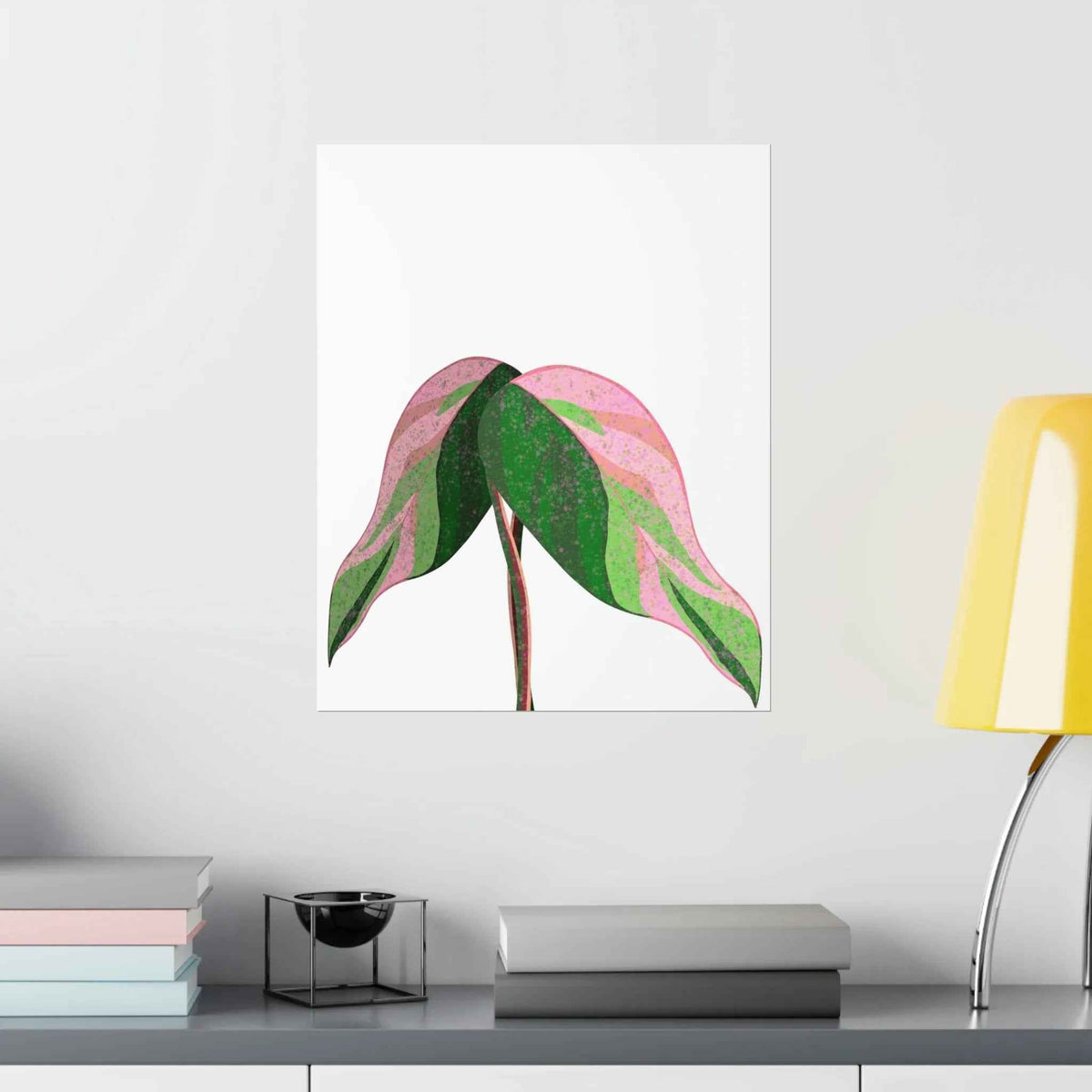 Pink Princess Philodendron Botanical Print – Unframed Wall Art