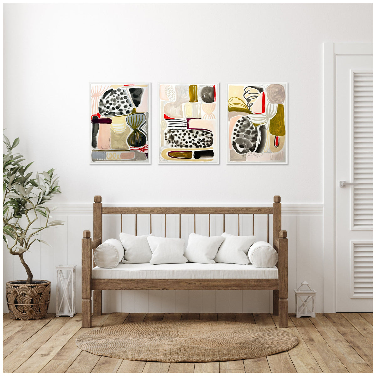 Abstract Framed Canvas Art Set by Emma Daisy