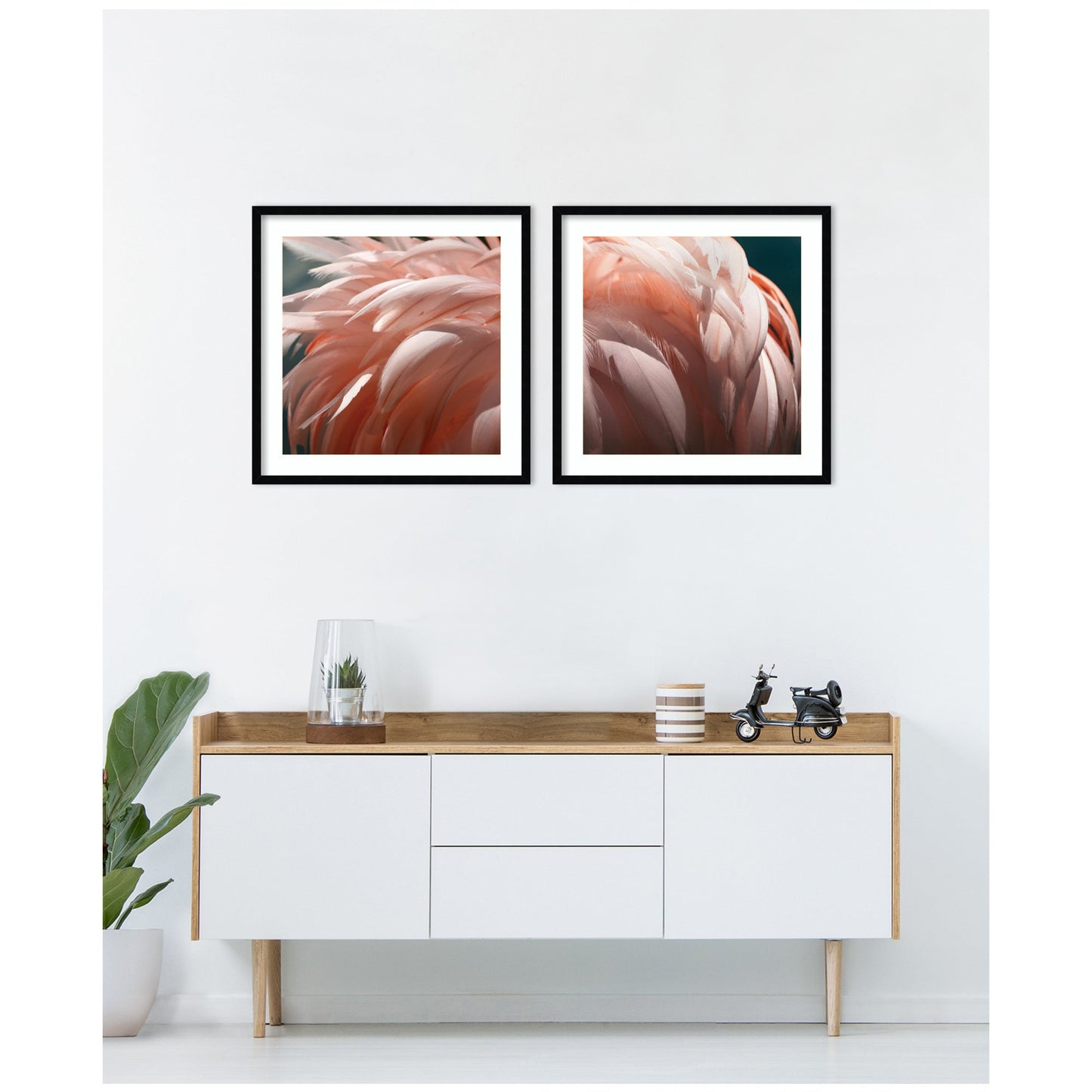 Flamingo No. 1 & 2 2 Piece Framed Wall Art Print Set by Alicia Bock