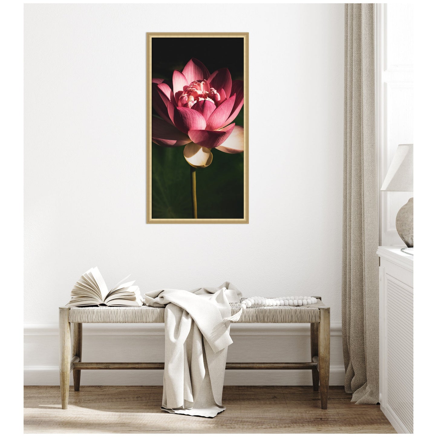 Limited Edition Midnight Lotus Flower by Stephanie Klatt Framed Wall Art Print
