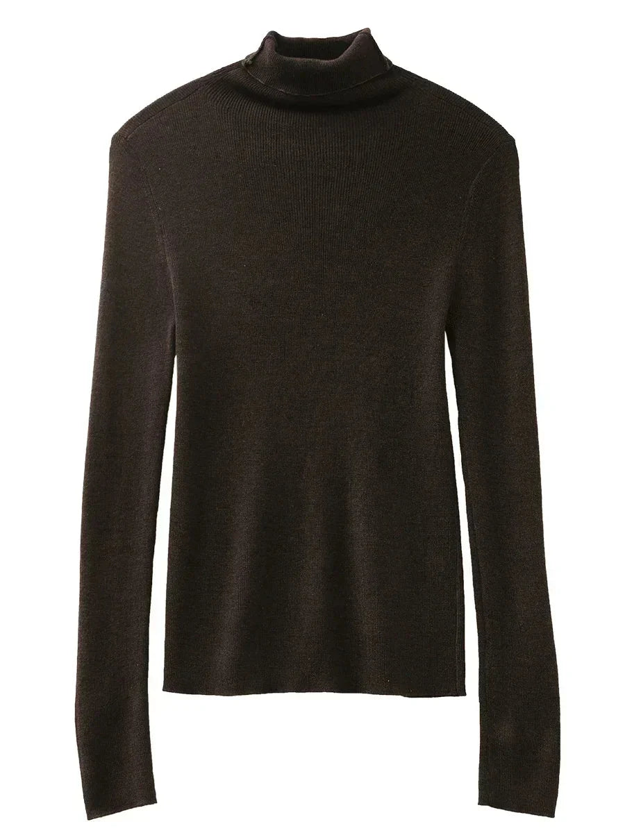 Slim Turtleneck Sweater Autumn Winter Knit Pullover