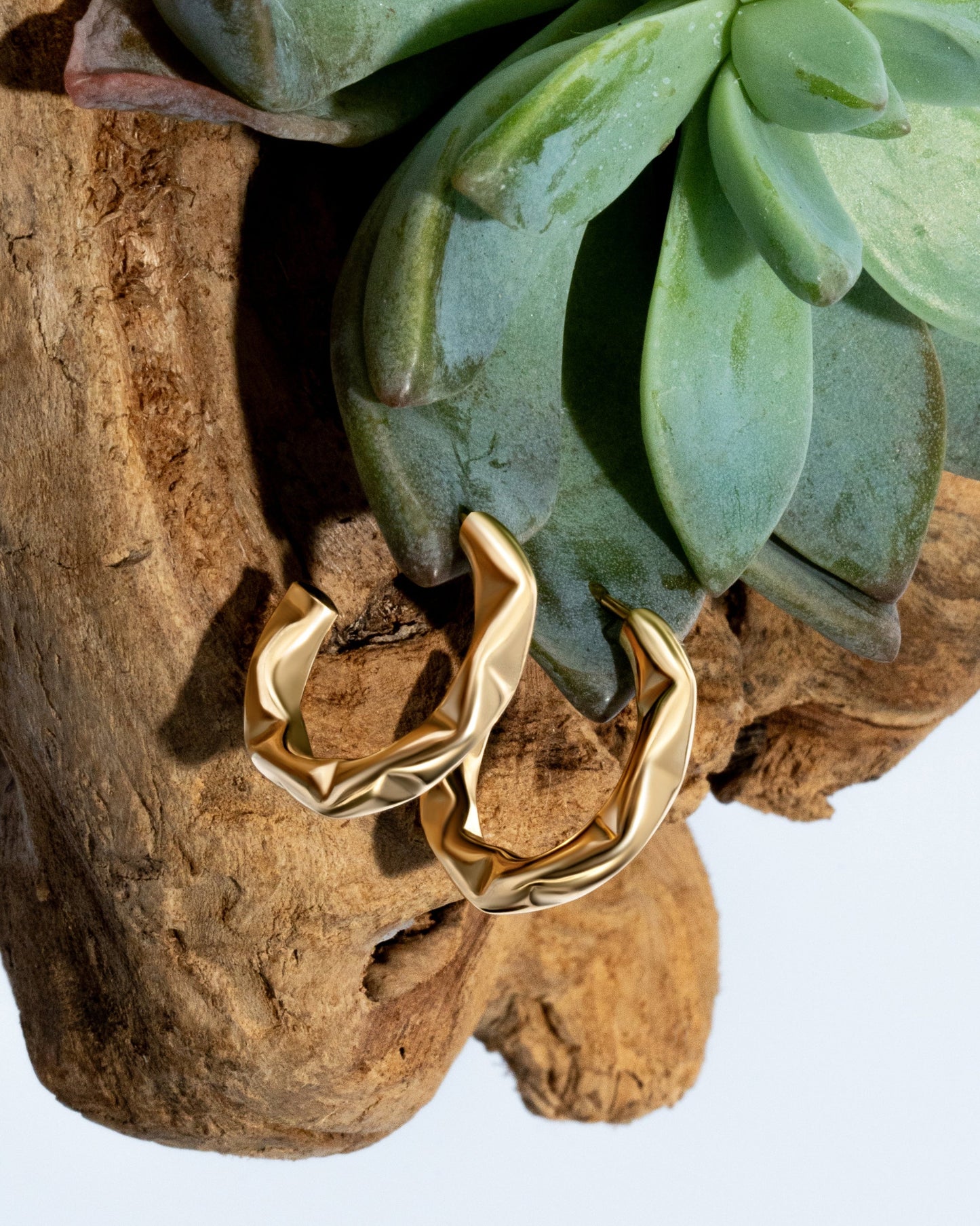 Sabrina Abstract Small Hoop Earrings | Sculptural Gold Huggie Earrings