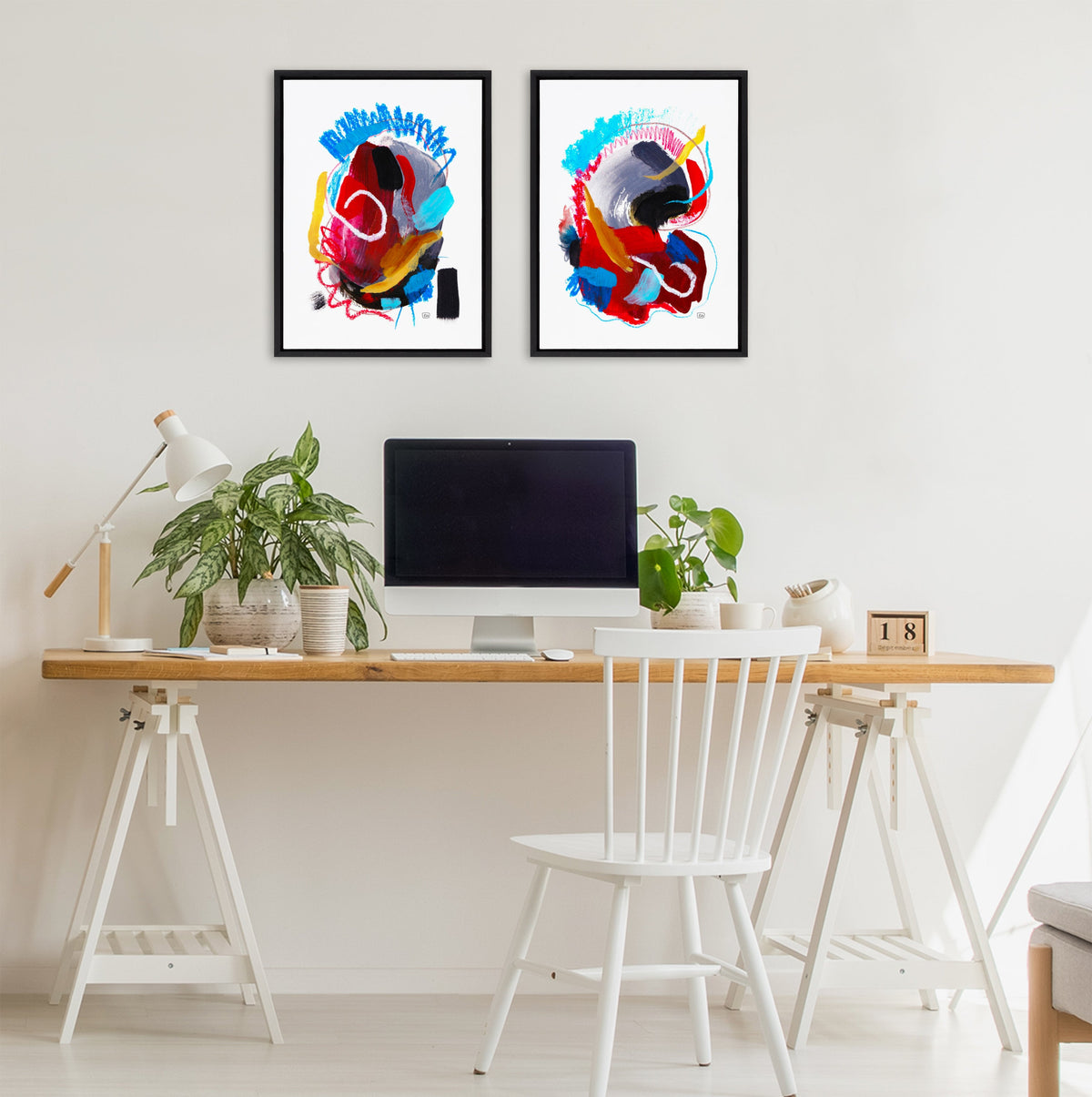 Sylvie Intensity No. 1 and 2 Framed Canvas Art Set by Erika Wynn (Set of 2)