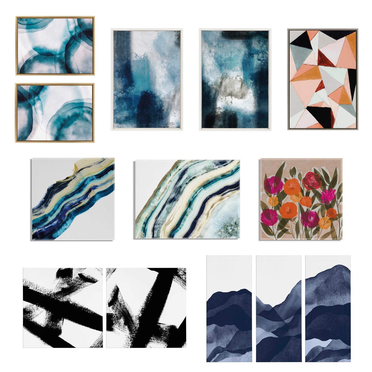 Sylvie Shapes I and II Framed Canvas Set by Amy Lighthall