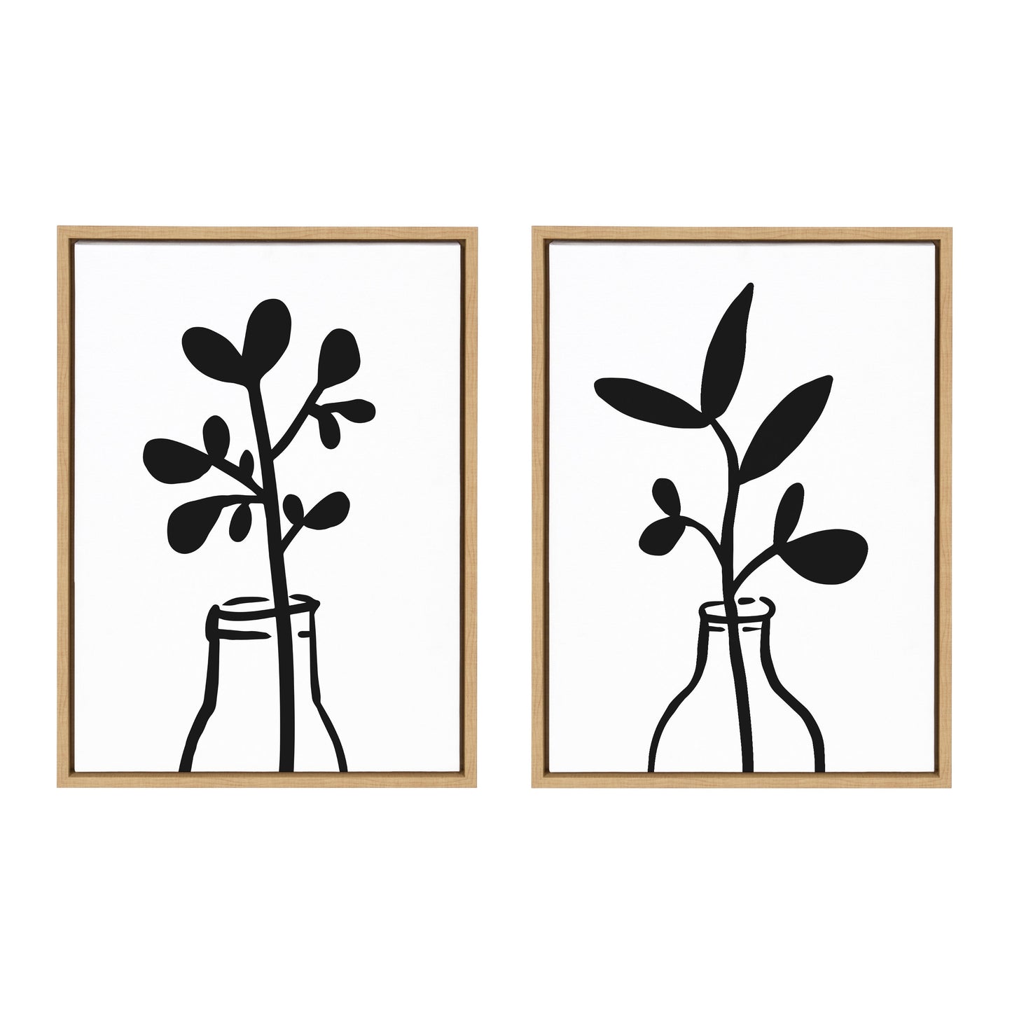 Sylvie Modern Botanical Framed Canvas Set by The Creative Bunch Studio