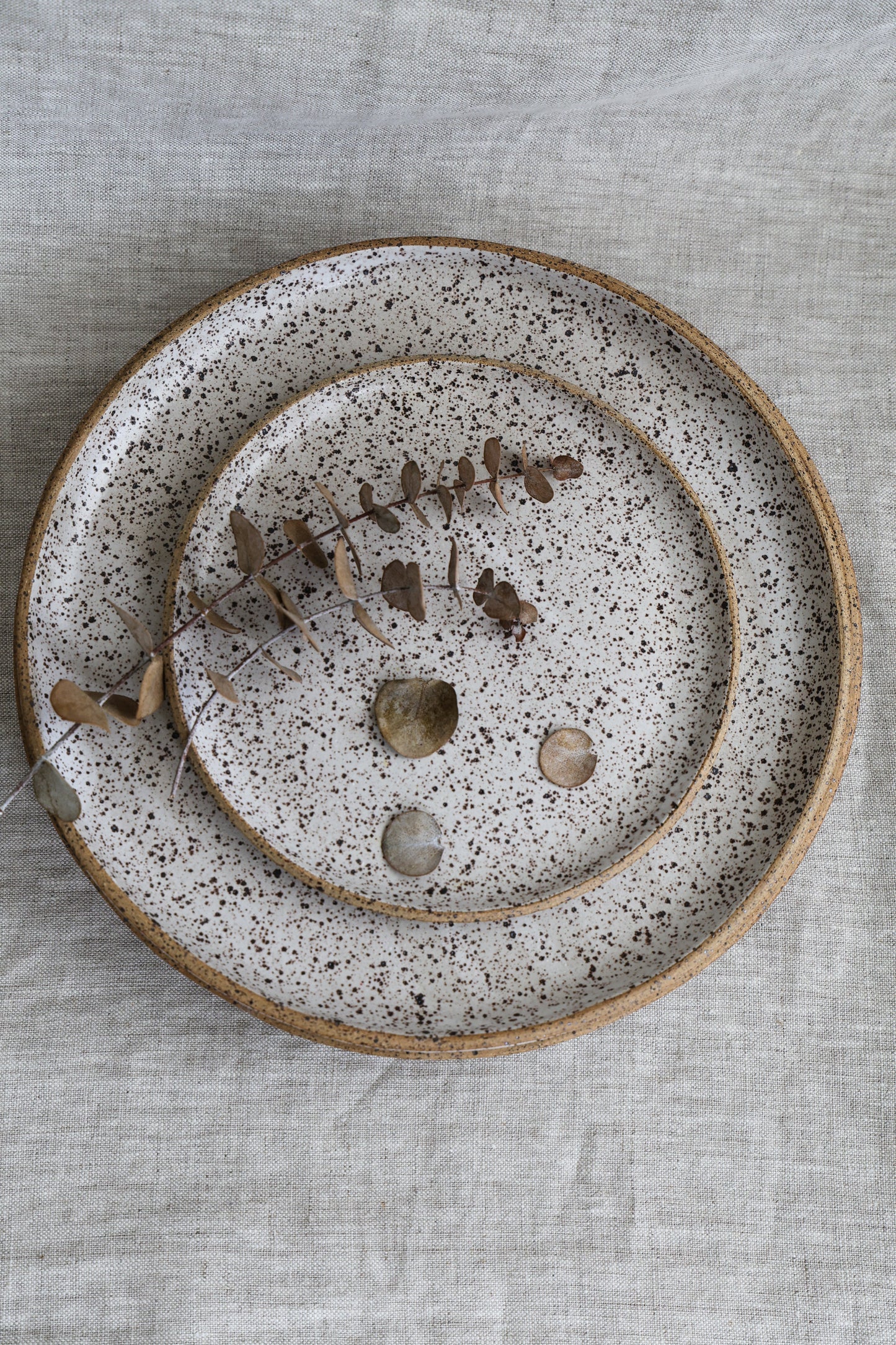 Appetizer Plate Speckled Matte White Handmade Plates, Minimalist Pottery, Ceramic, Made to Order, 6 1/2" Snack Plate for Salad Bread or Dessert.