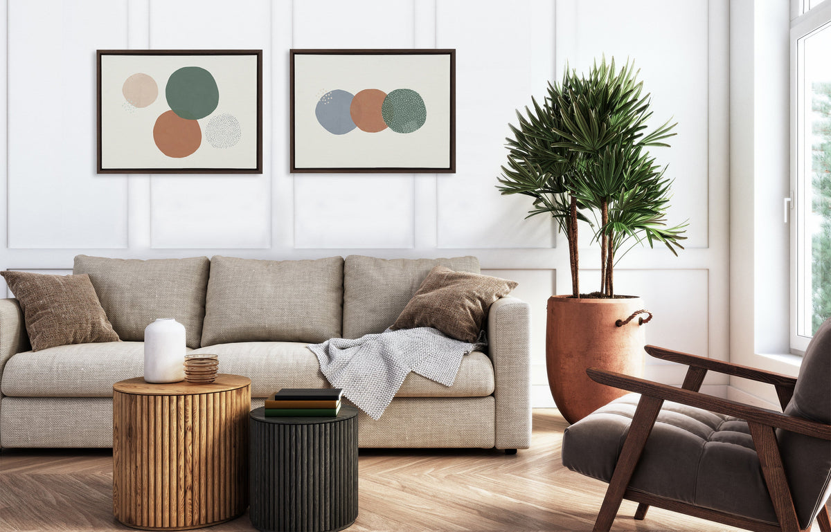Sylvie Abstract Soft Circles Canvas Art Set | 2-Piece Diptych