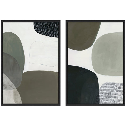 Shape Study No. 1 & No. 2 2 Piece Framed Canvas Wall Art Set by Amy Lighthall