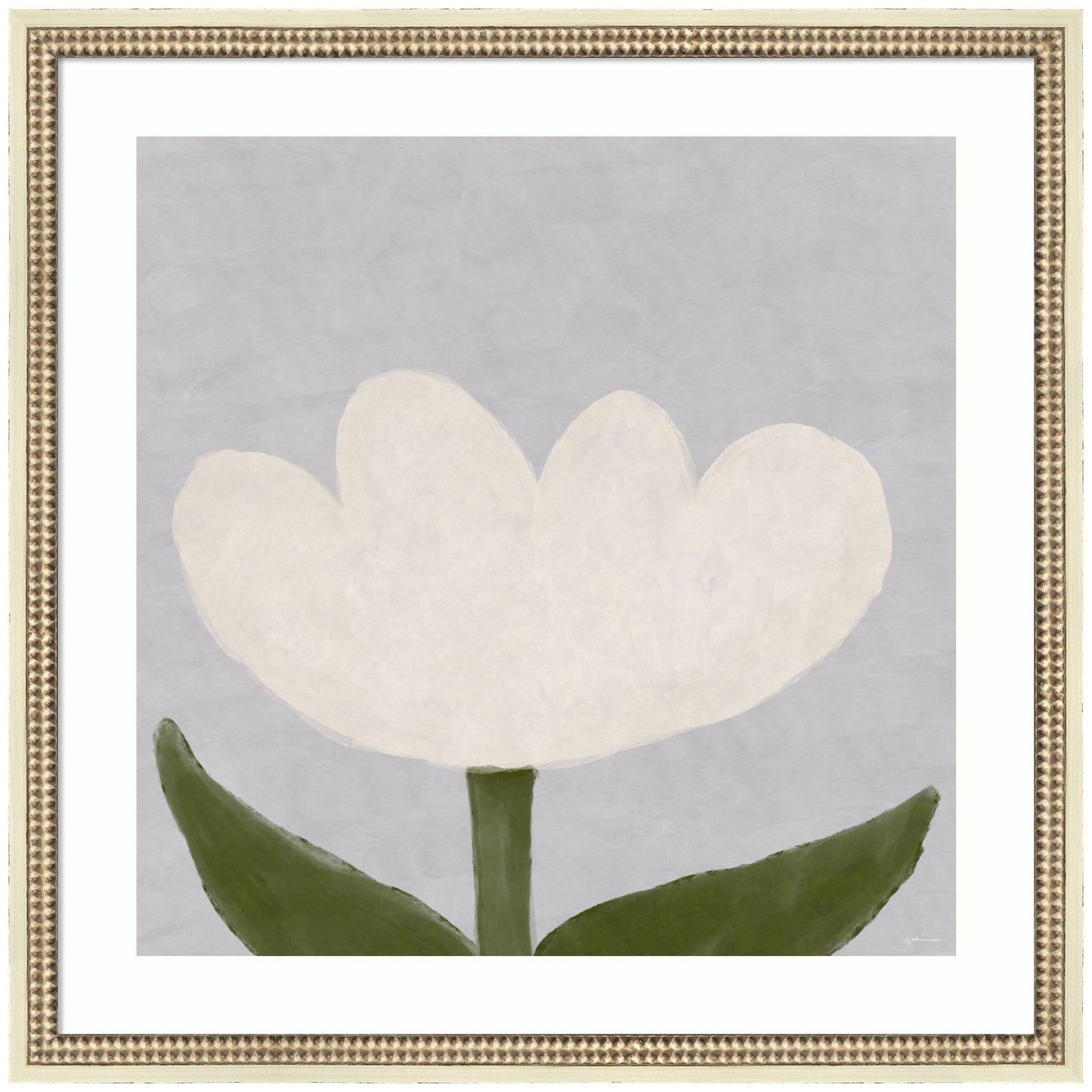 Limited Edition White Tulip by Gabrielly Guedes Framed Wall Art Print