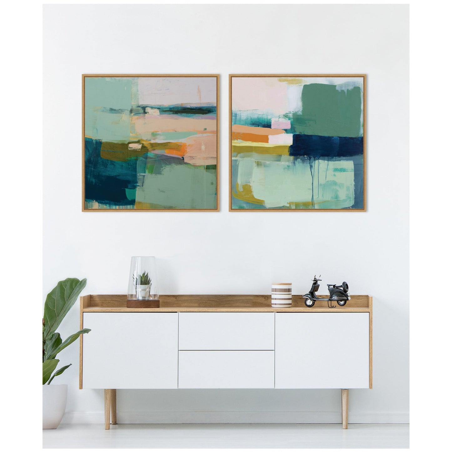 Color Block No. 1 & No. 2 2 Piece Framed Canvas Wall Art Set by Amy Lighthall