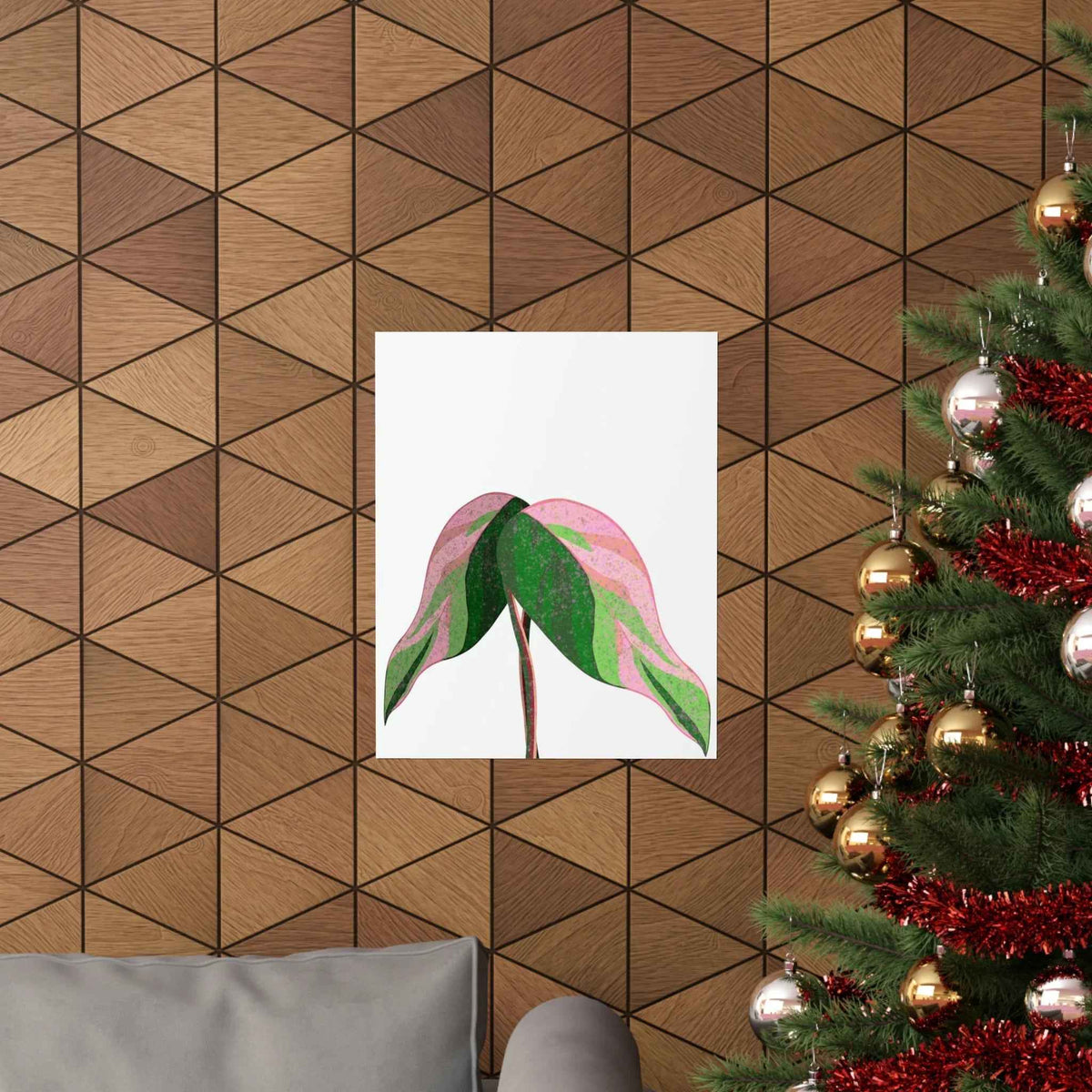 Pink Princess Philodendron Botanical Print – Unframed Wall Art