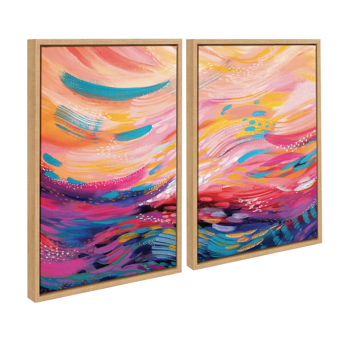Sylvie Brush Strokes 90 Canvas Set by | 2-Piece Framed Diptych