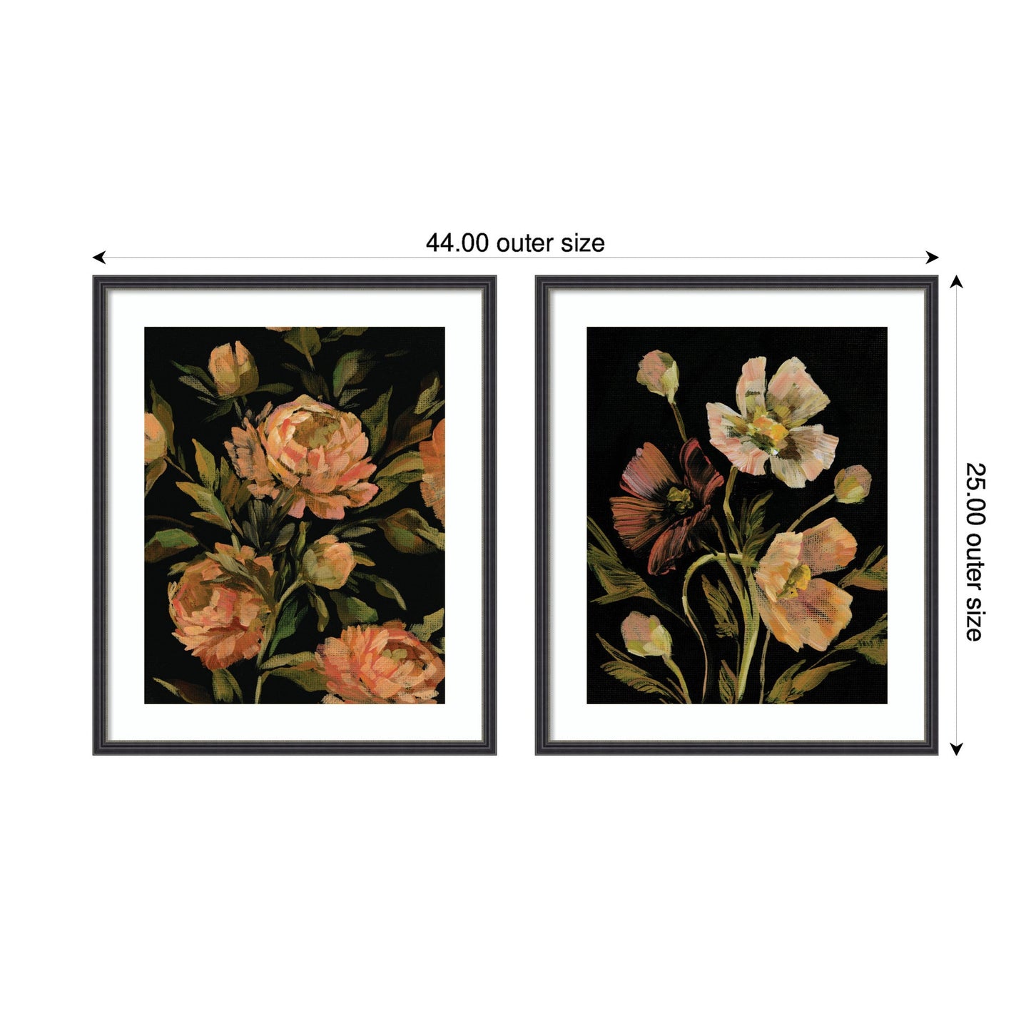 Moody Floral 3 & 5 2 Piece Framed Wall Art Print Set by Annie Quigley