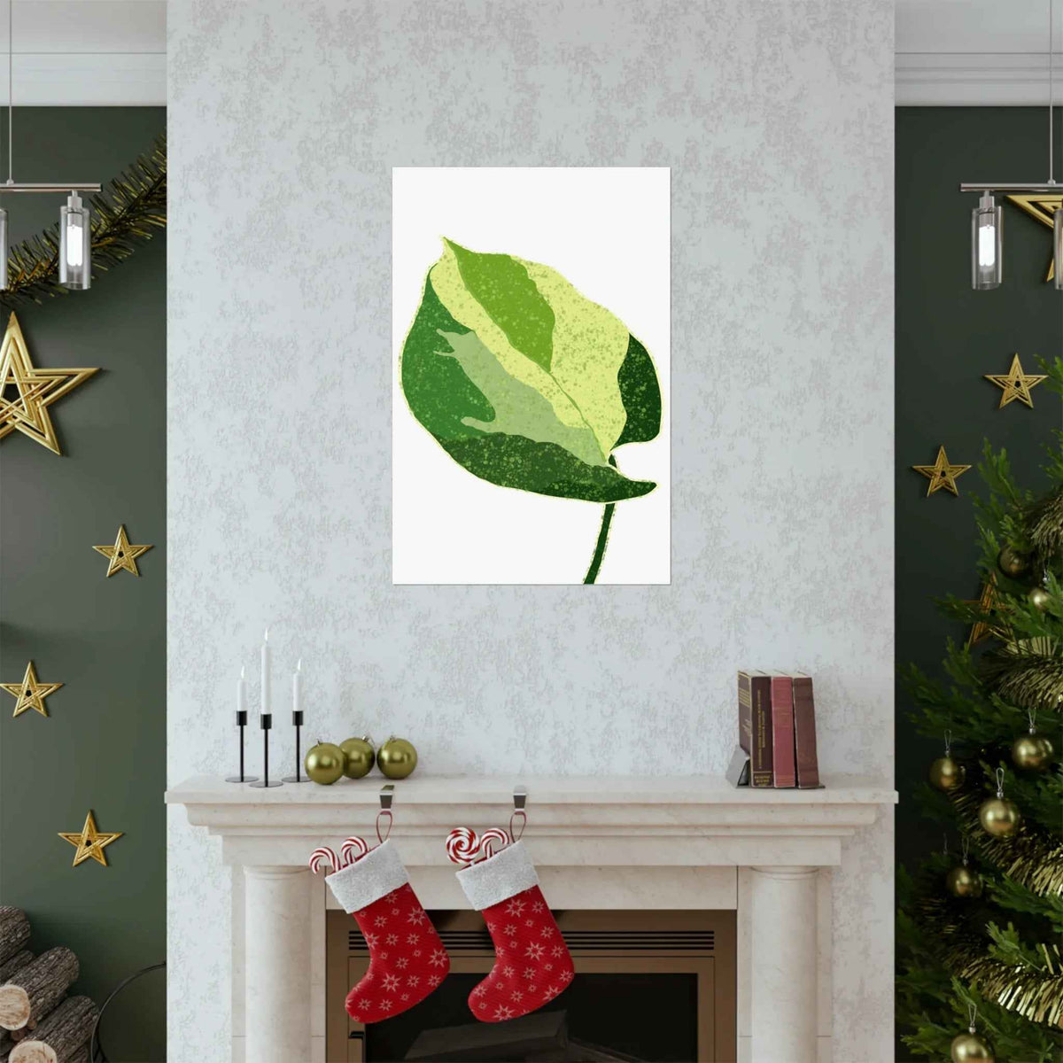 Manjula Pothos Illustrated Botanical Print – Unframed Wall Art