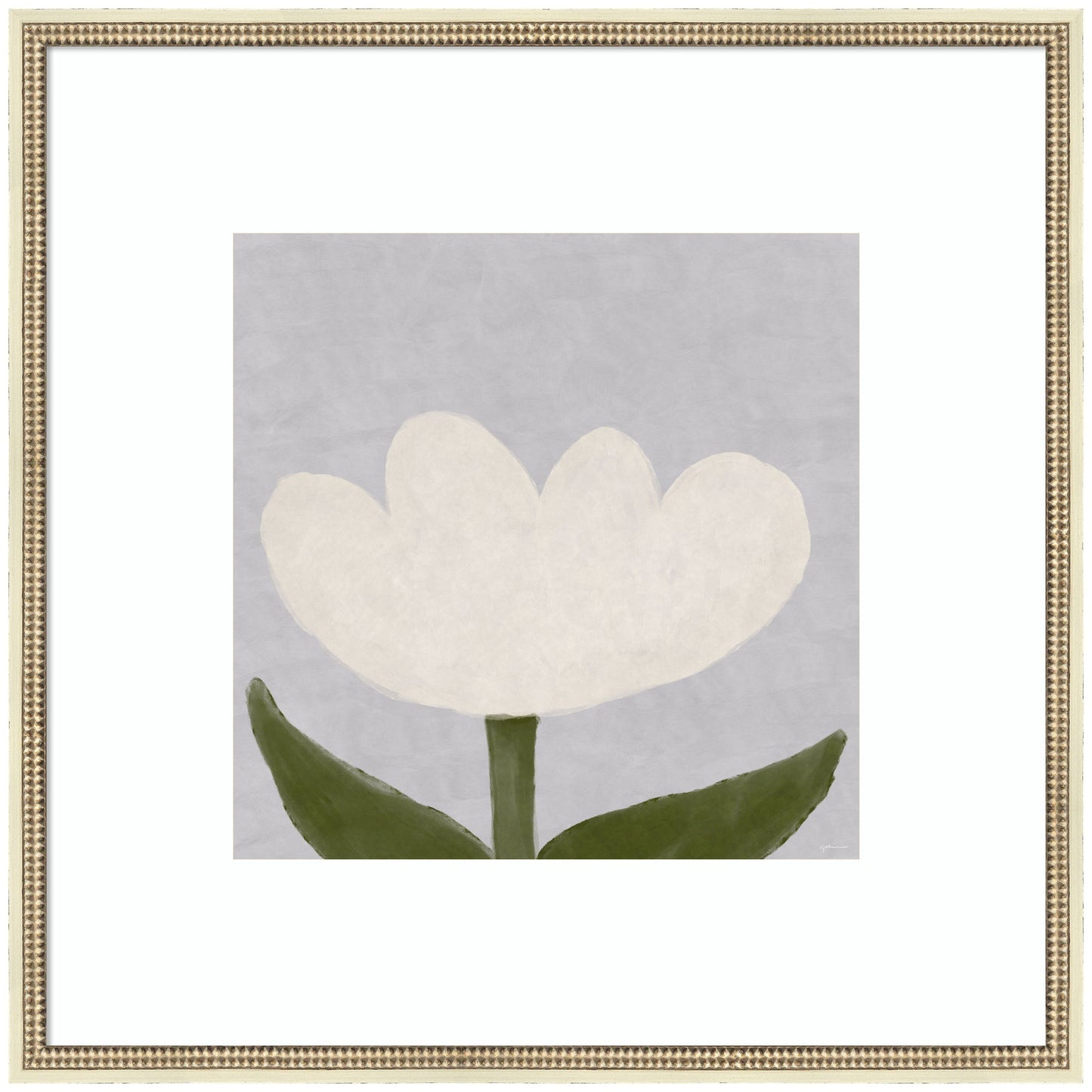 Limited Edition White Tulip by Gabrielly Guedes Framed Wall Art Print