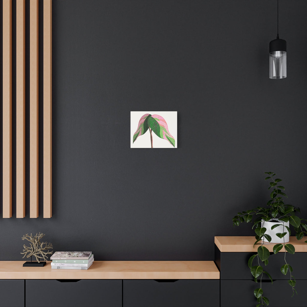 Pink Princess Philodendron Canvas Print – Botanical Wall Art
