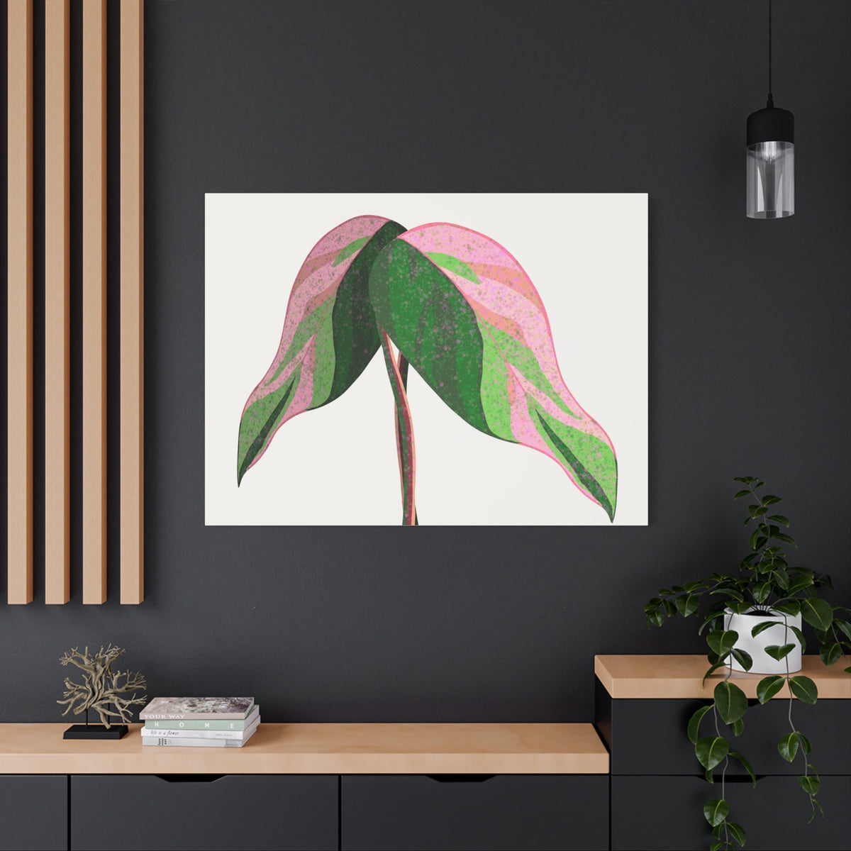 Pink Princess Philodendron Canvas Print – Botanical Wall Art