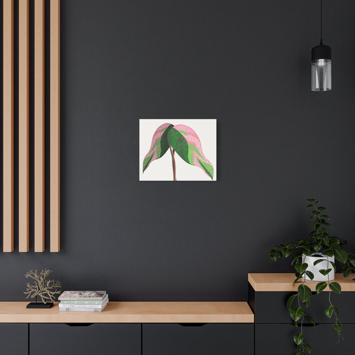 Pink Princess Philodendron Canvas Print – Botanical Wall Art