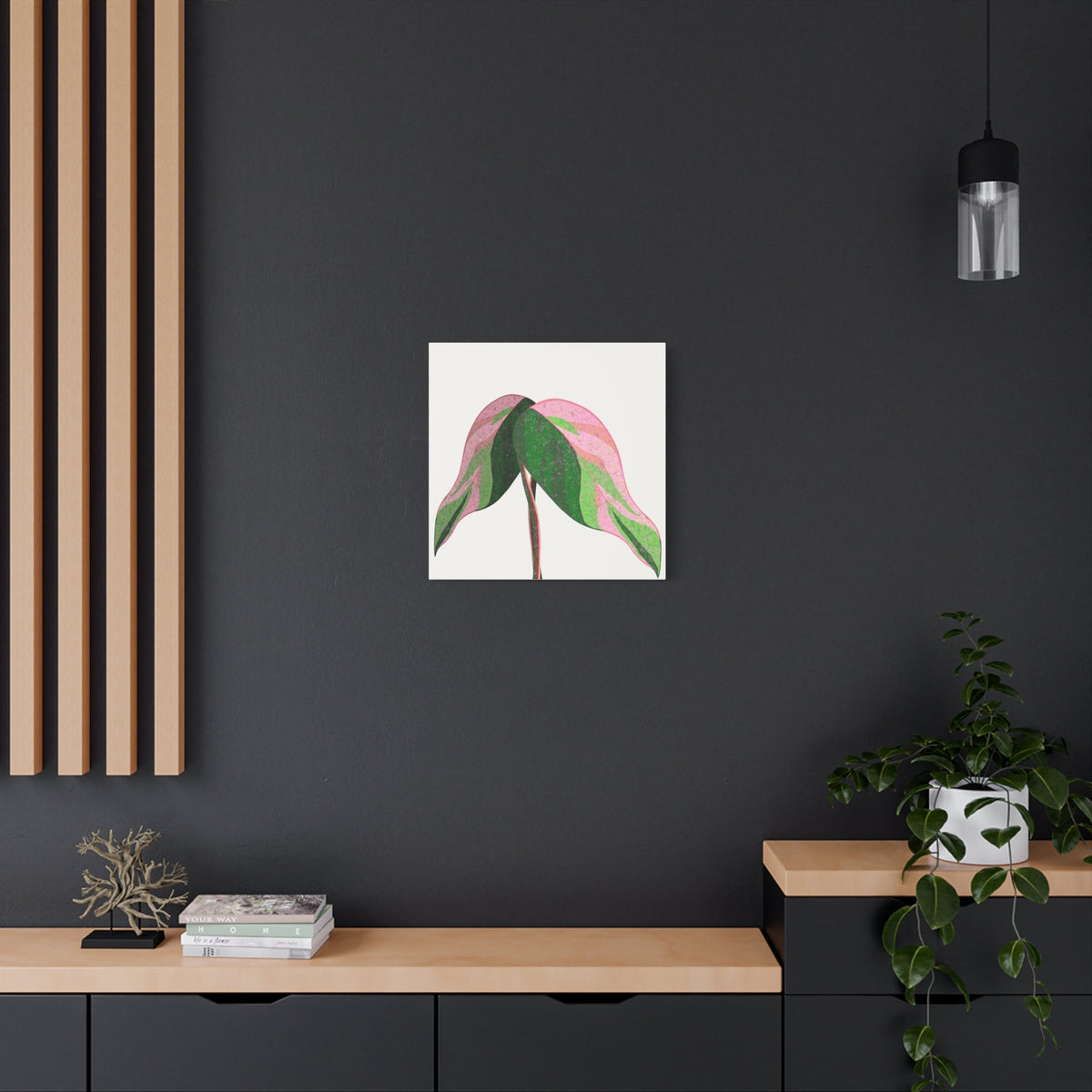 Pink Princess Philodendron Canvas Print – Botanical Wall Art