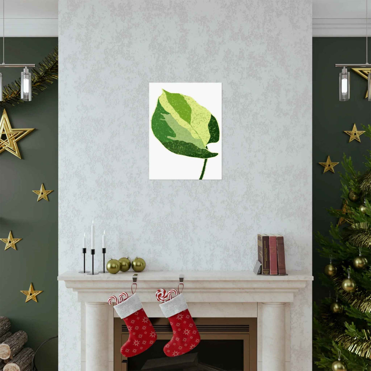 Manjula Pothos Illustrated Botanical Print – Unframed Wall Art