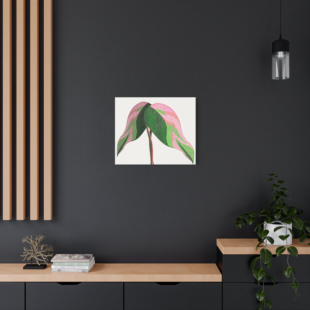 Pink Princess Philodendron Canvas Print – Botanical Wall Art