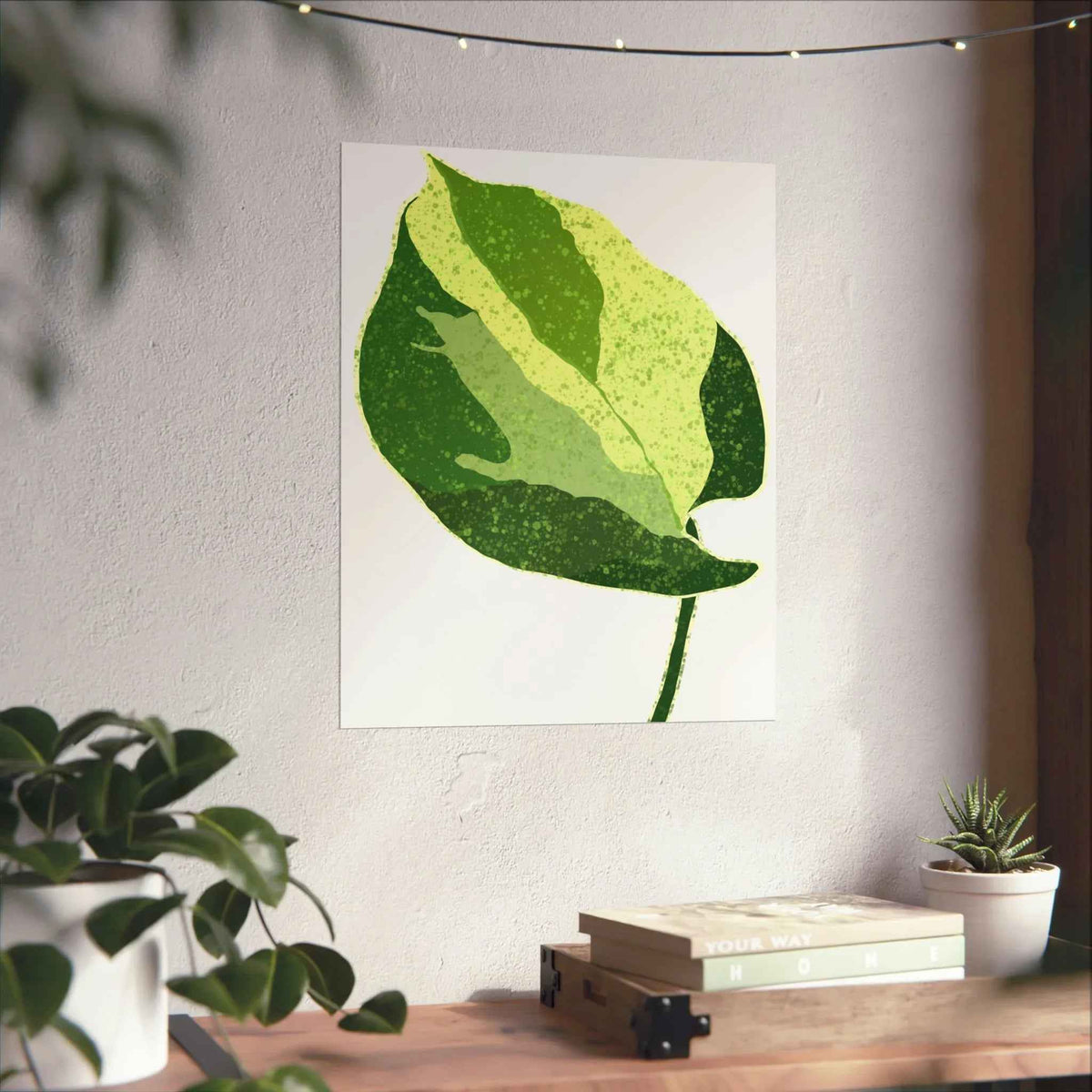 Manjula Pothos Illustrated Botanical Print – Unframed Wall Art