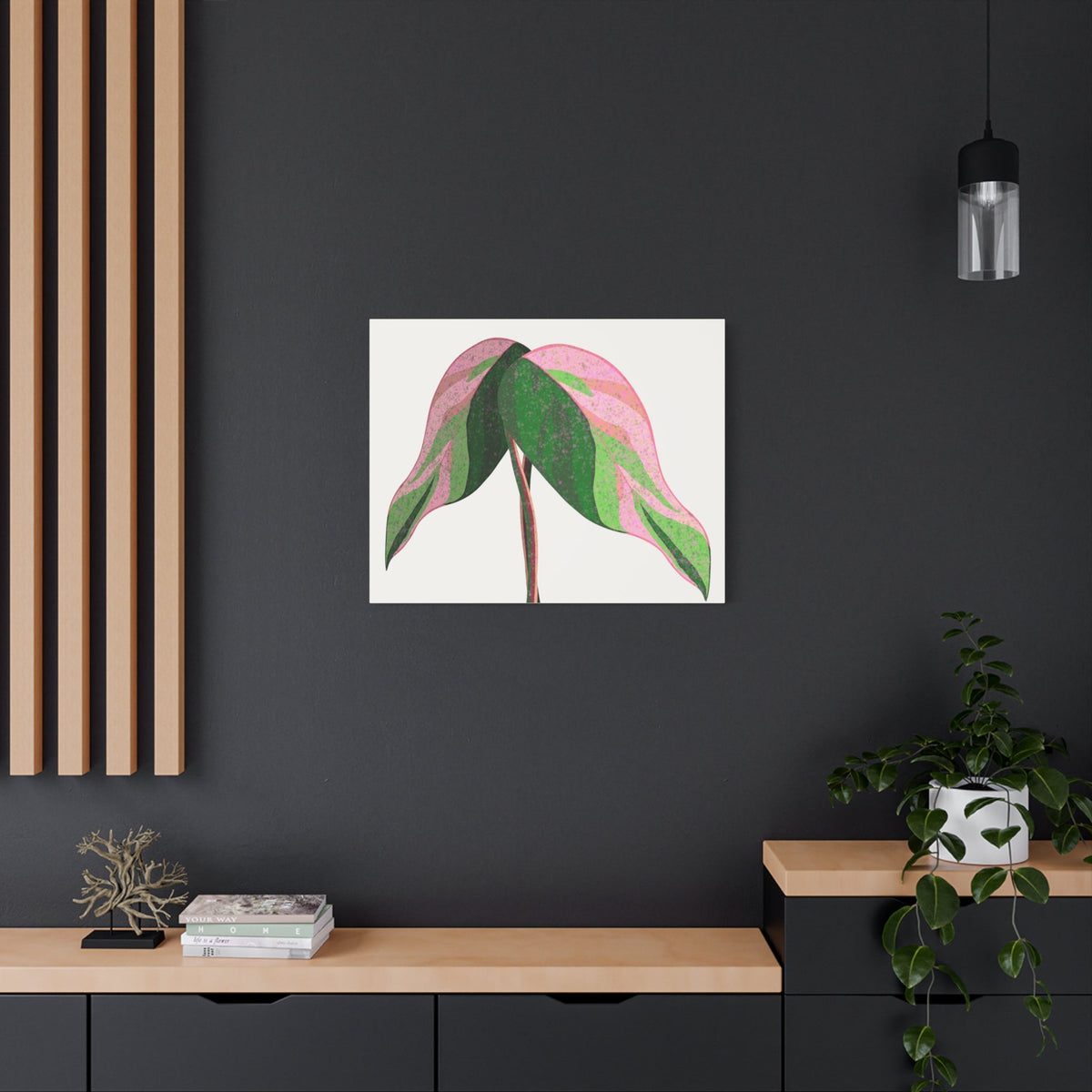 Pink Princess Philodendron Canvas Print – Botanical Wall Art