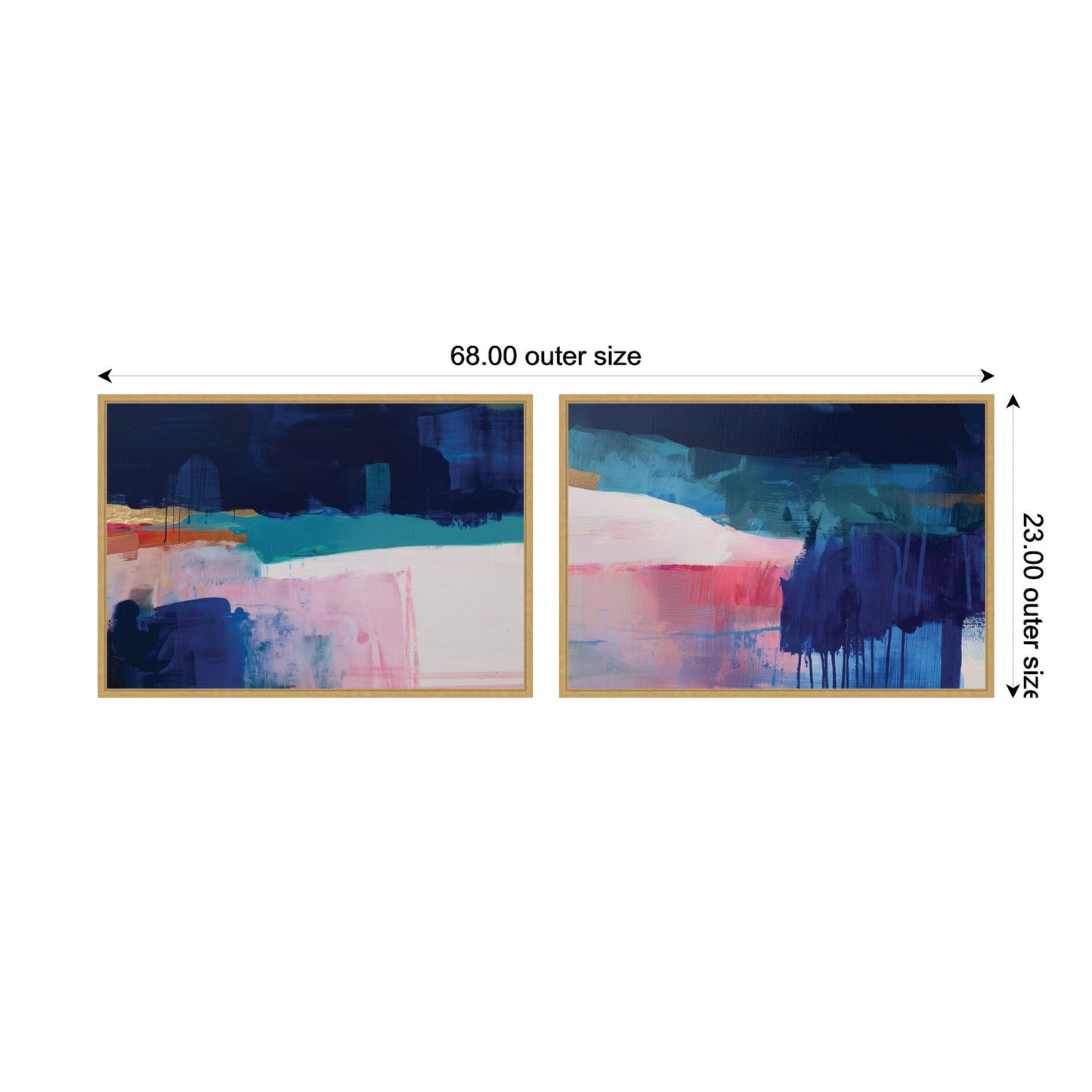Blue Current No. 1 & No. 2 2 Piece Framed Canvas Wall Art Set by Amy Lighthall