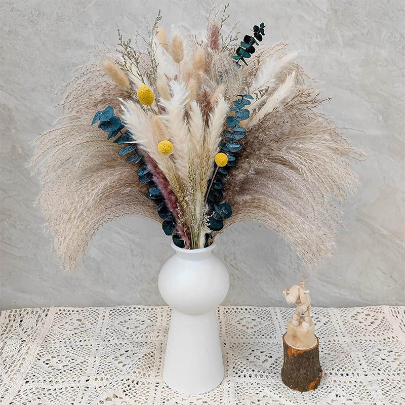 Boho-Chic Natural Dried Pampas Reeds - Hand-Selected Decorative Bouquet
