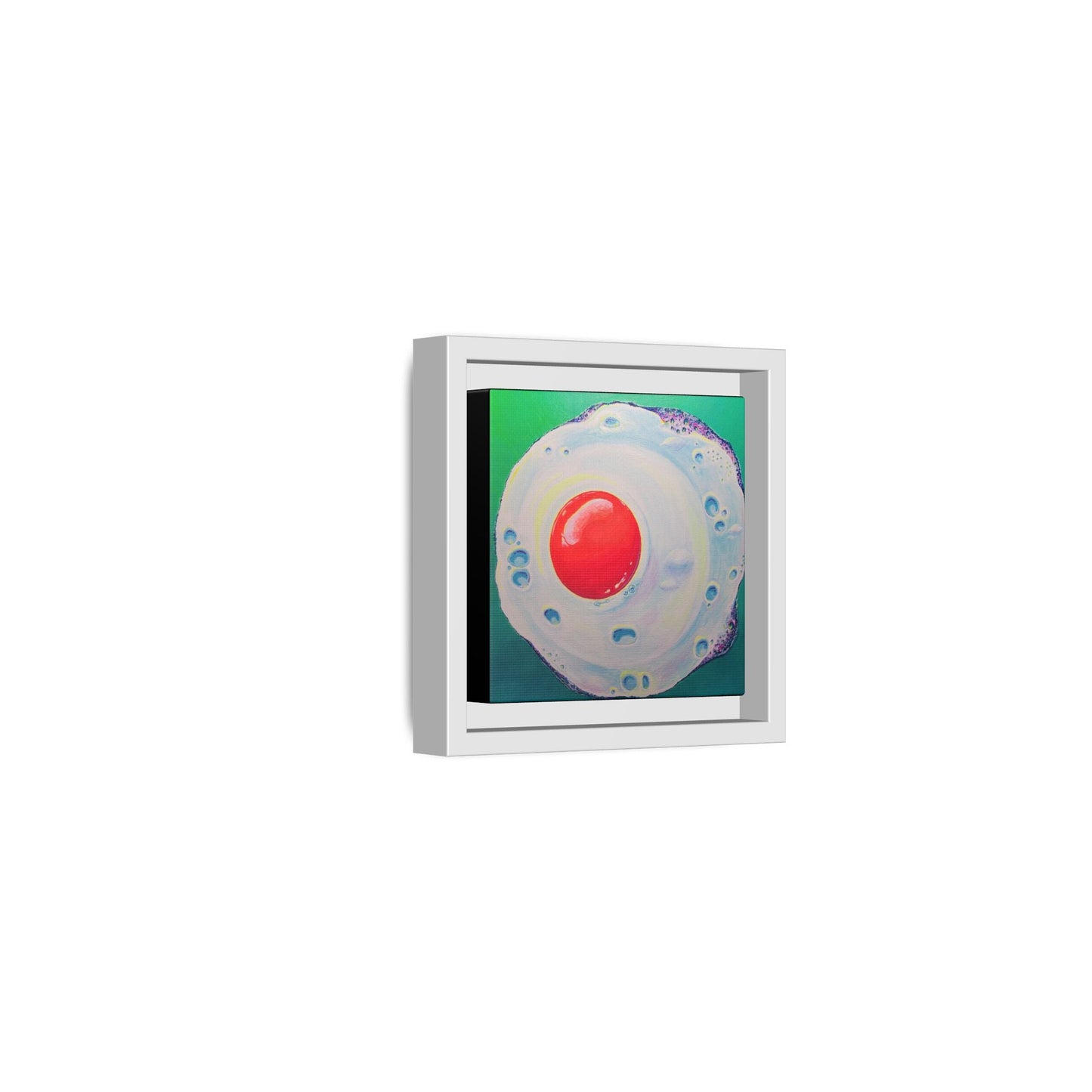 Framed Neon Fried Egg Canvas Print