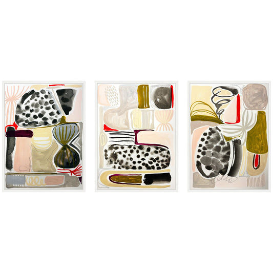 Abstract Framed Canvas Art Set by Emma Daisy