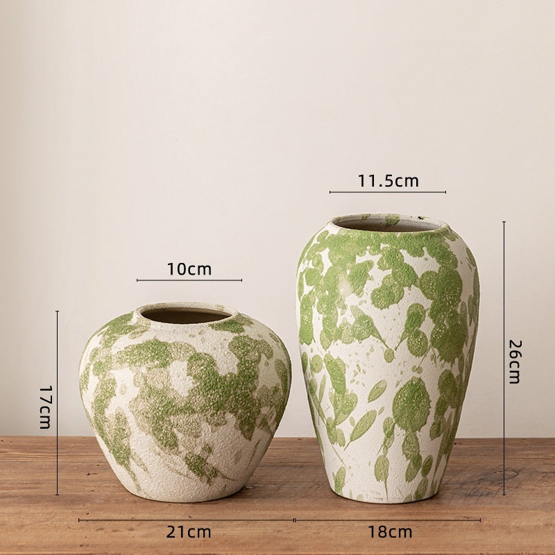Artisan Wabi-Sabi Ceramic Vase & Dried Flower Set - Handcrafted Minimalist Centerpiece