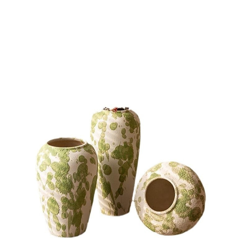 Artisan Wabi-Sabi Ceramic Vase & Dried Flower Set - Handcrafted Minimalist Centerpiece