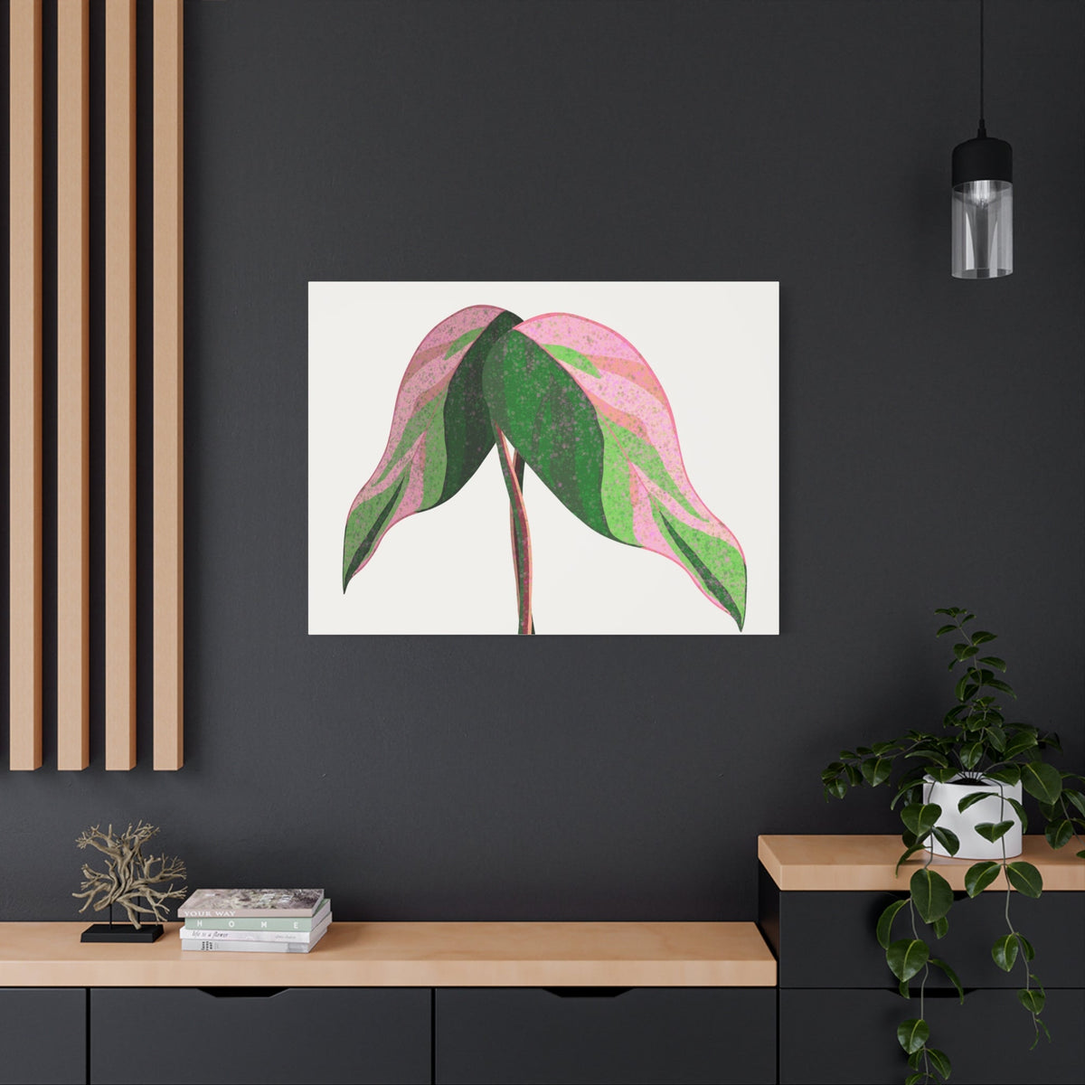Pink Princess Philodendron Canvas Print – Botanical Wall Art