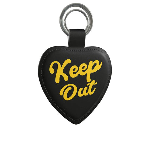 'Keep Out' Heart Leather Keyring