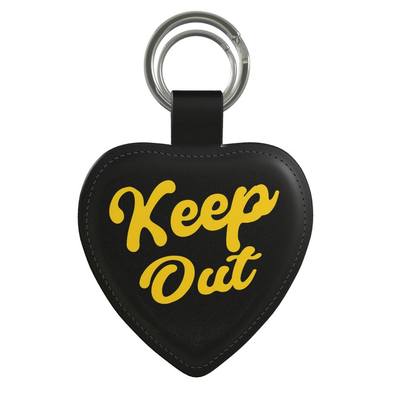 'Keep Out' Heart Leather Keyring