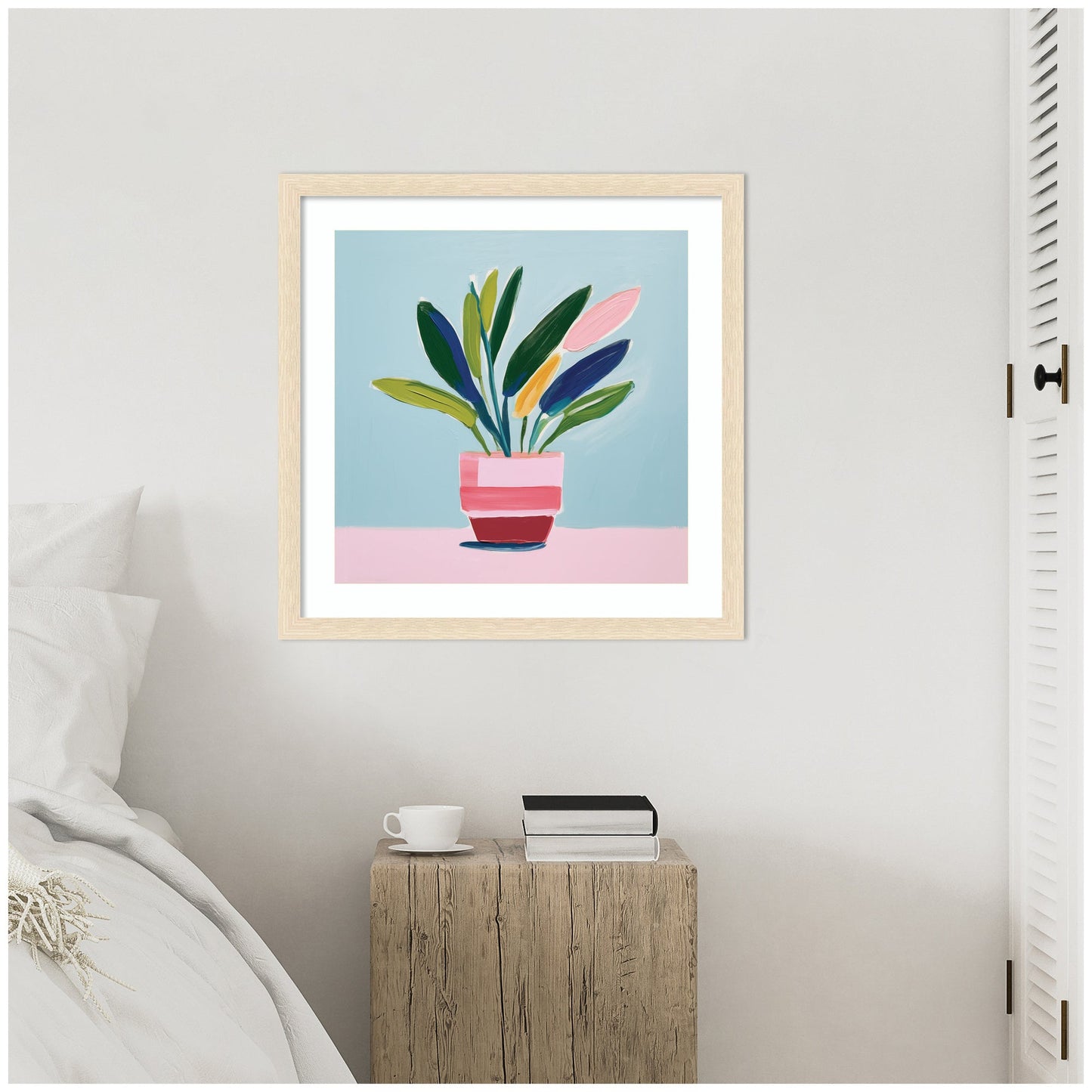 JRFA Studios | Playful Potted Plant Still Life Framed Wall Art by The Creative Bunch Studio