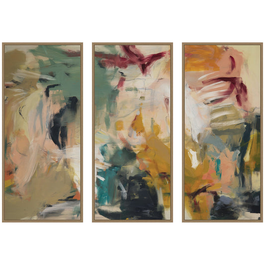Painted Storm No. 2 Panel 3 Piece Framed Canvas Wall Art Set by Amy Lighthall