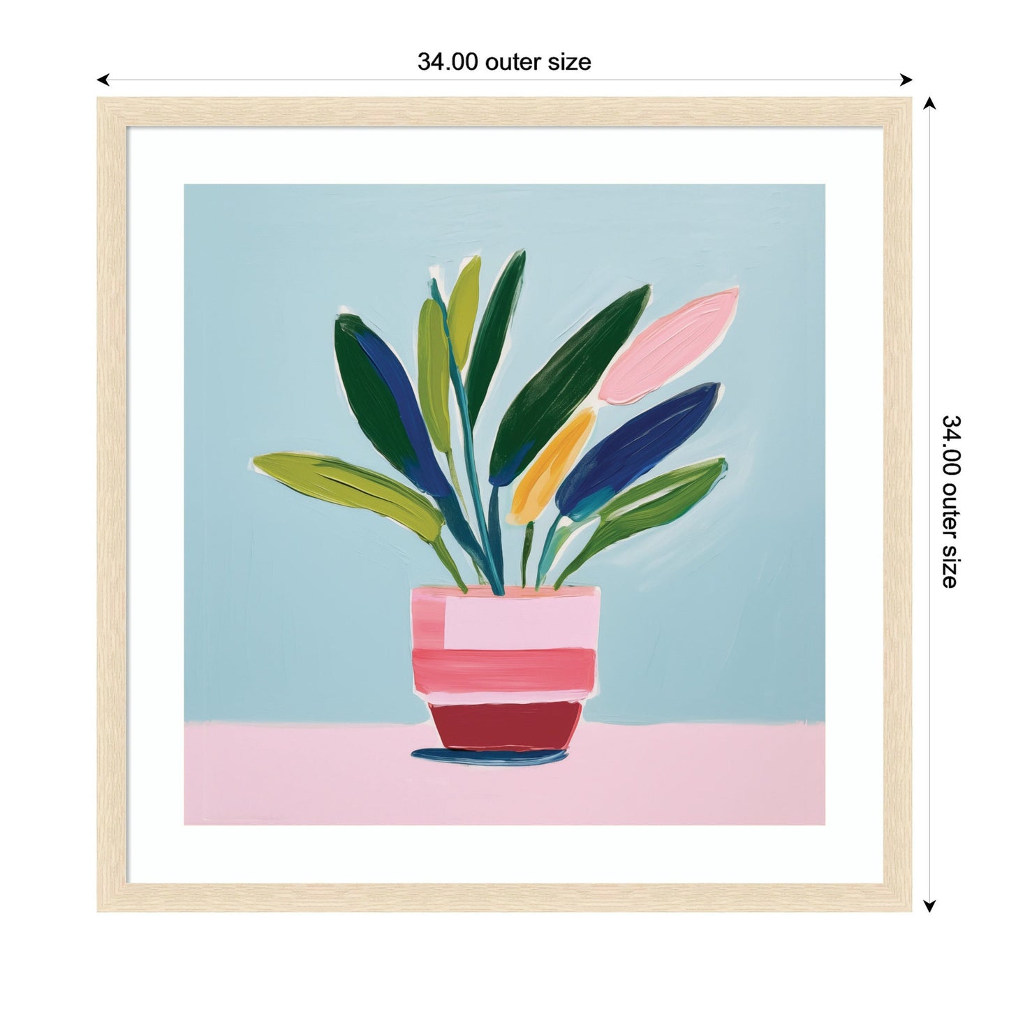 JRFA Studios | Playful Potted Plant Still Life Framed Wall Art by The Creative Bunch Studio