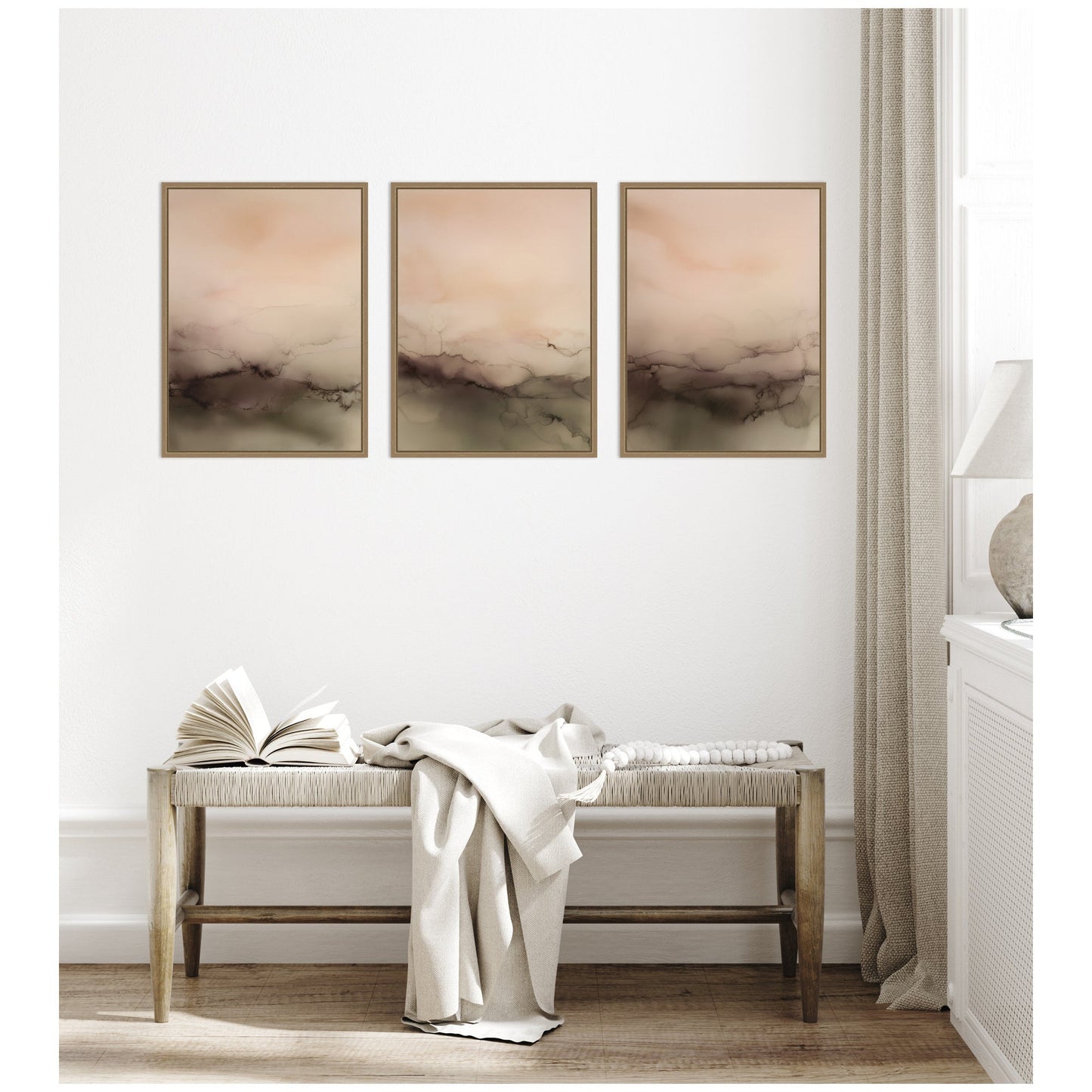 Dawn Abstract Atmospheric Sunrise Landscape 3-Piece Framed Canvas Set