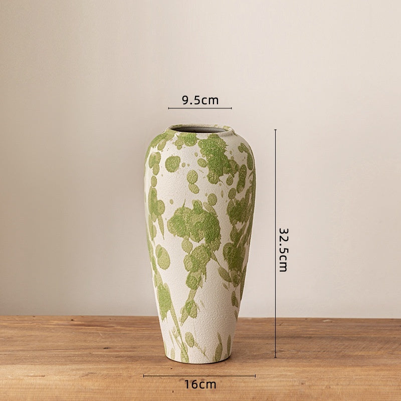 Artisan Wabi-Sabi Ceramic Vase & Dried Flower Set - Handcrafted Minimalist Centerpiece