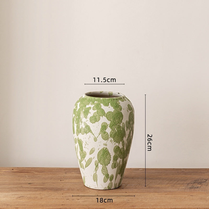 Artisan Wabi-Sabi Ceramic Vase & Dried Flower Set - Handcrafted Minimalist Centerpiece