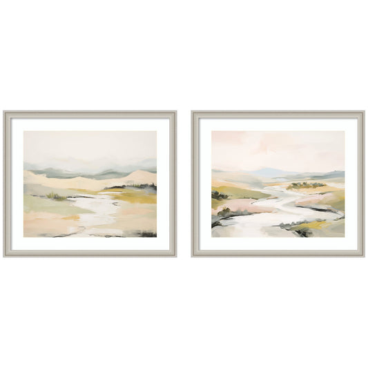 Tranquil Landscape No. 1 & No. 2 2 Piece Framed Wall Art Print Set by Amy Lighthall