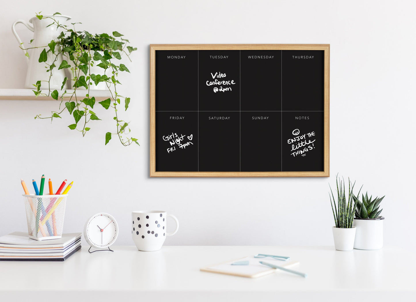 Blake This Week Black Framed Printed Glass by The Creative Bunch Studio