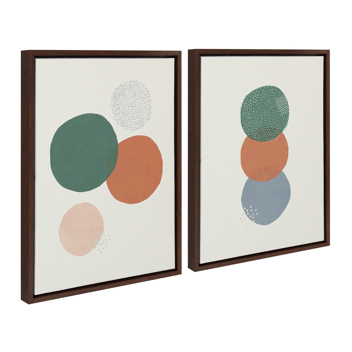 Sylvie Abstract Soft Circles Canvas Art Set | 2-Piece Diptych