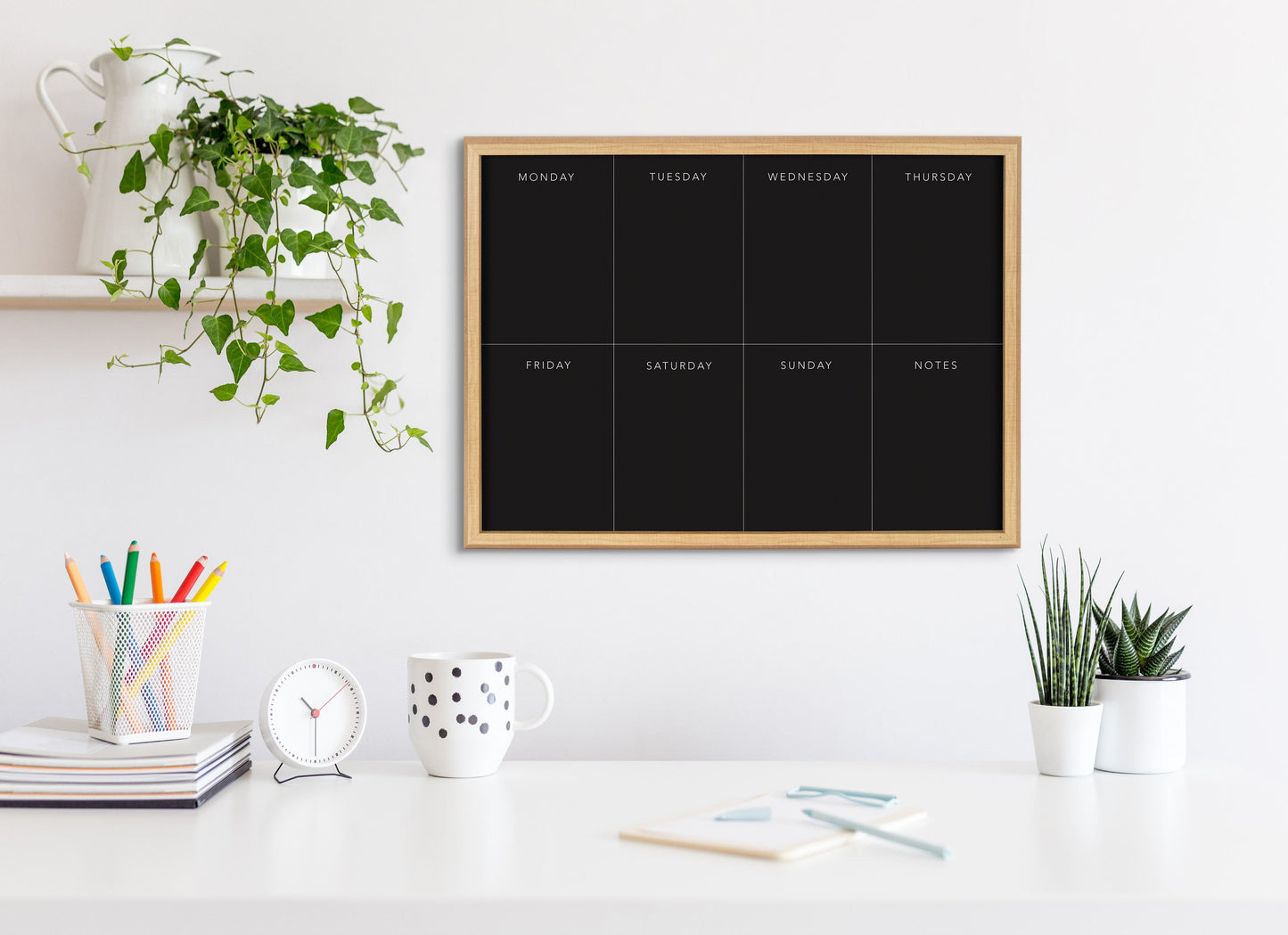 Blake This Week Black Framed Printed Glass by The Creative Bunch Studio