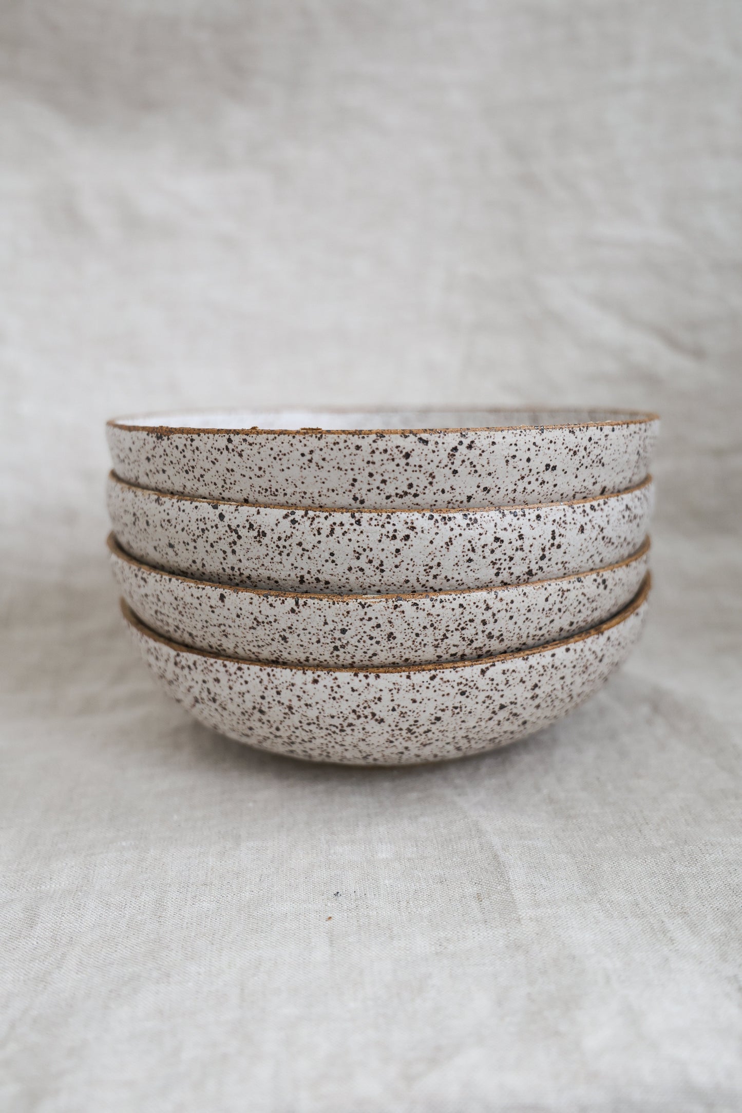 Speckled Matte White Handmade Pasta Bowls , Minimalist Pottery, Ceramic, Made to Order