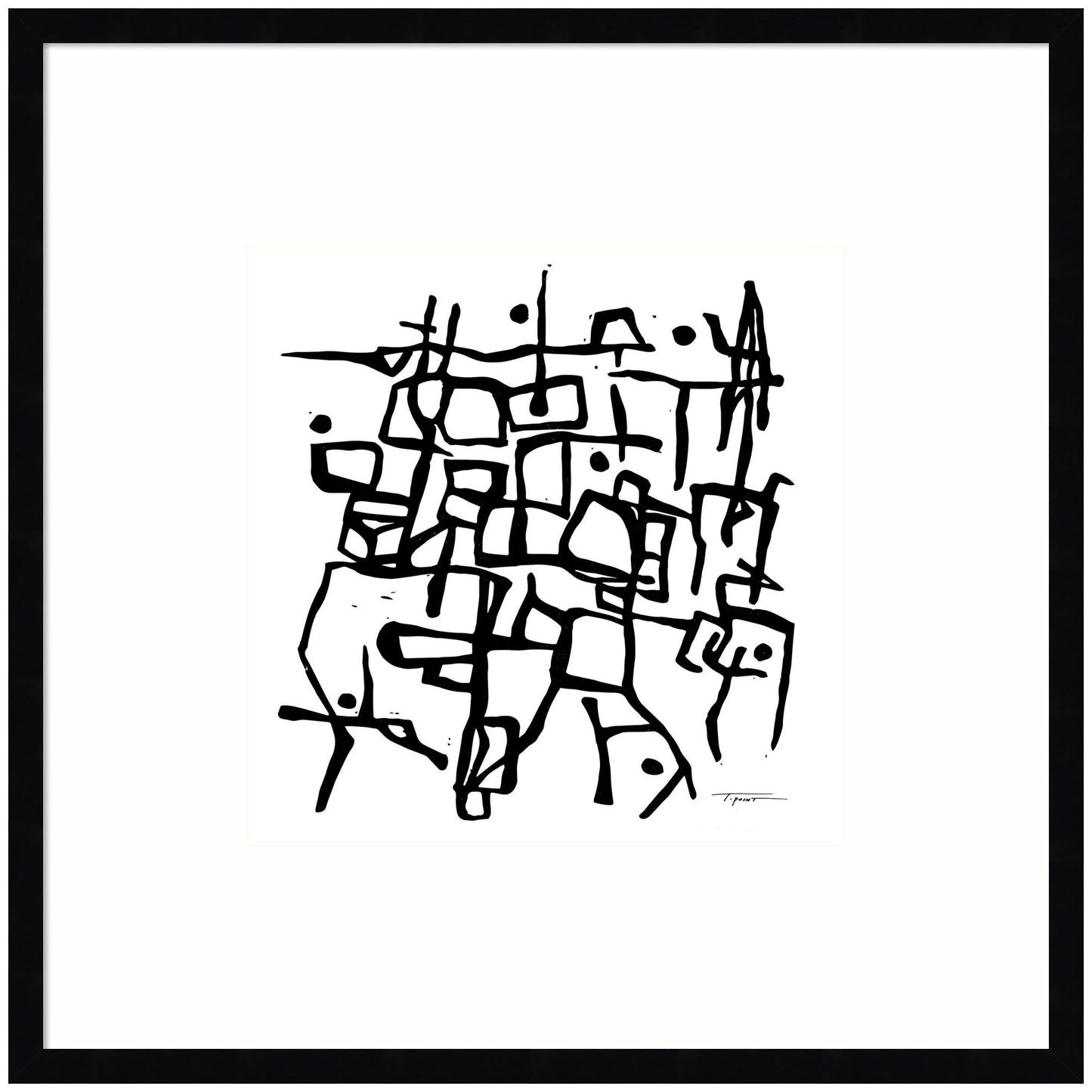 Organic Lines BW Grayscale by Statement Goods Framed Wall Art Print