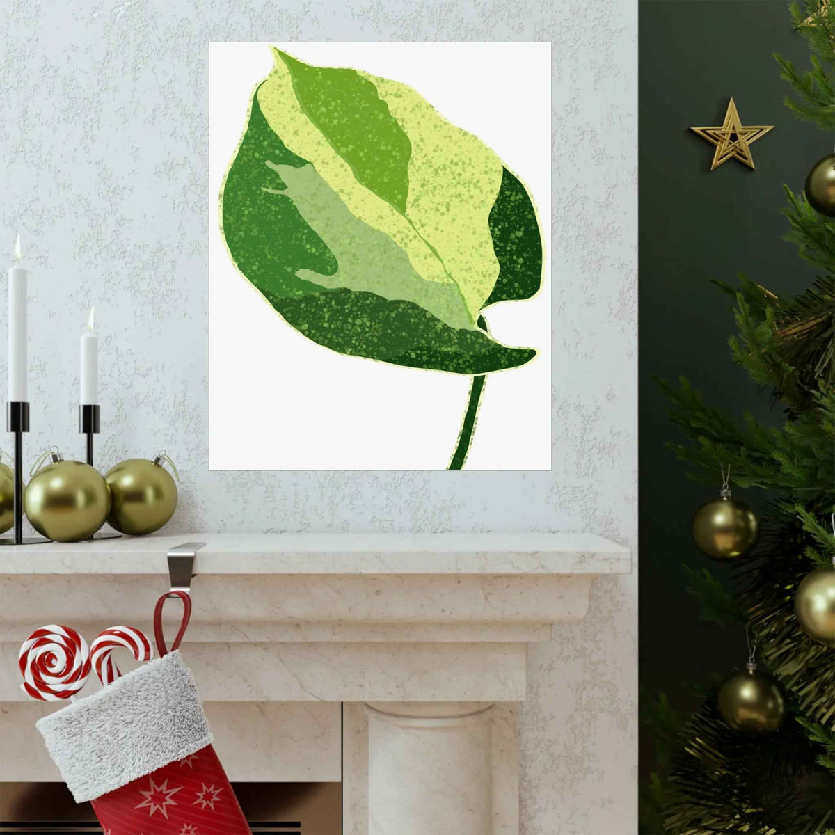 Manjula Pothos Illustrated Botanical Print – Unframed Wall Art